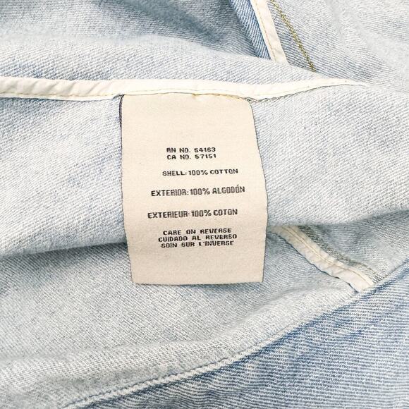 Levi's Light Wash Denim Jeans Zipper Button Down Jacket Size 1X - Picture 6 of 8